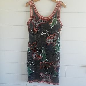 Pinky creations beaded silk dress